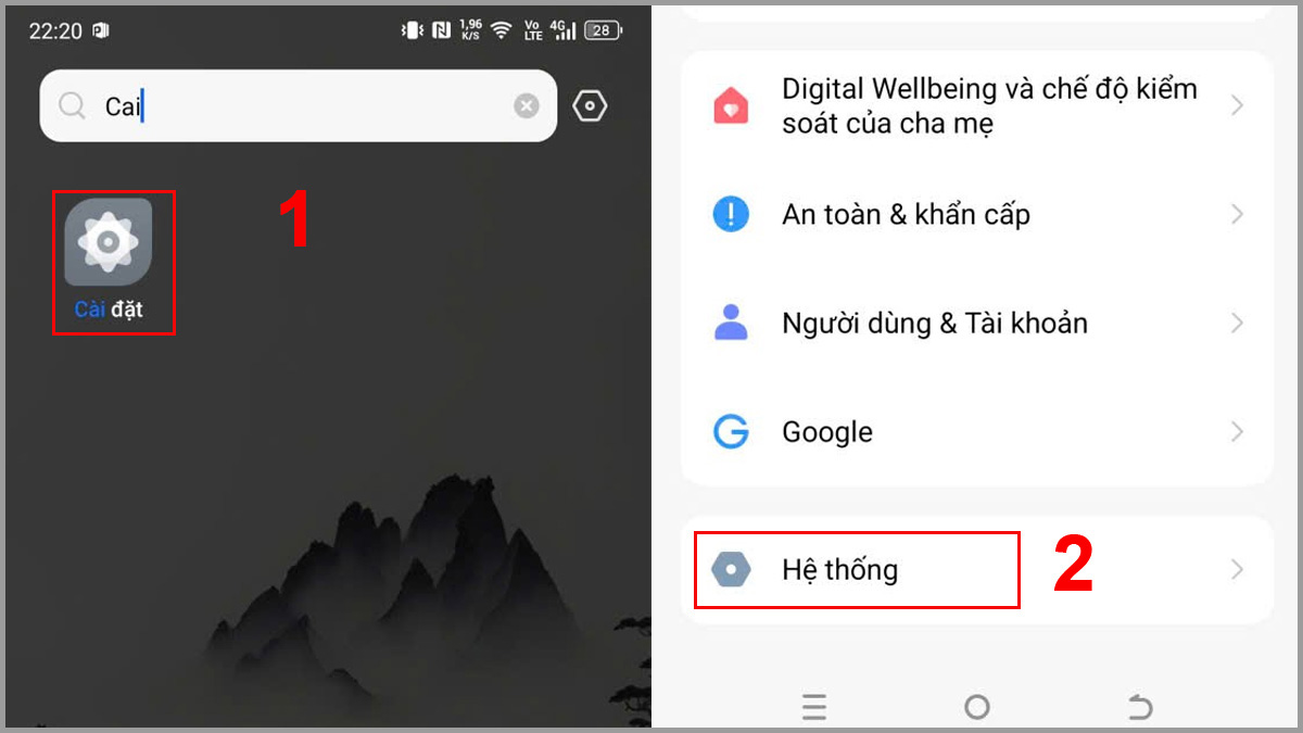 lỗi zalo không kết nối được internet sửa bằng Đặt lại ngày, giờ  bước 1