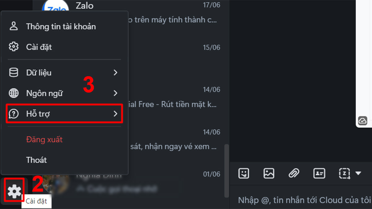 zalo bị mất kết nối mạng cần Cập nhật phiên bản Zalo PC mới nhất - bước 2
