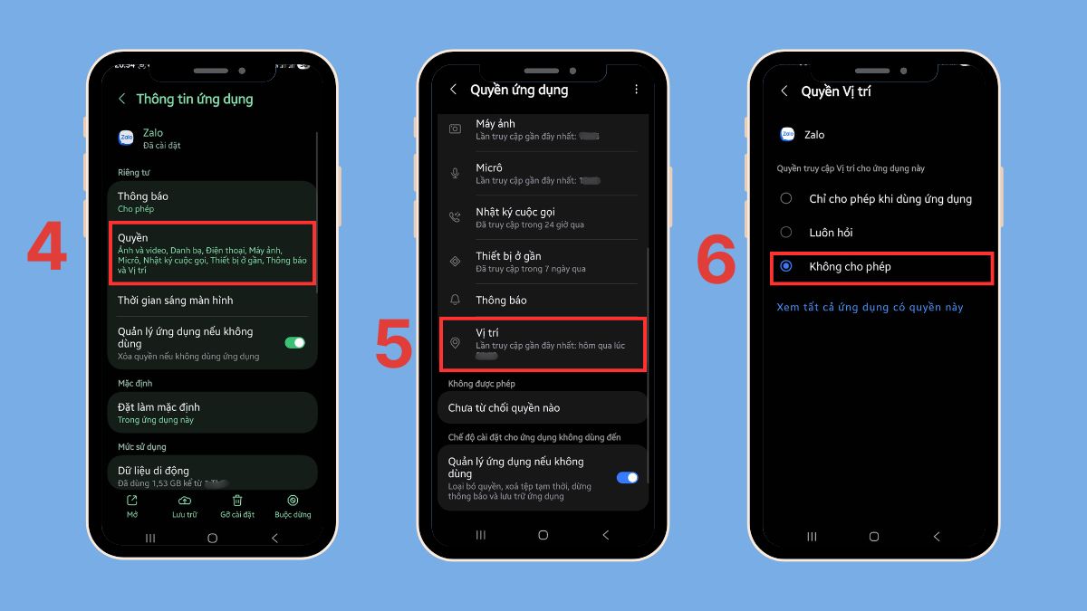 Hướng dẫn cách gỡ Zalo bị theo dõi tắt địa vị zalo - bước 2.3