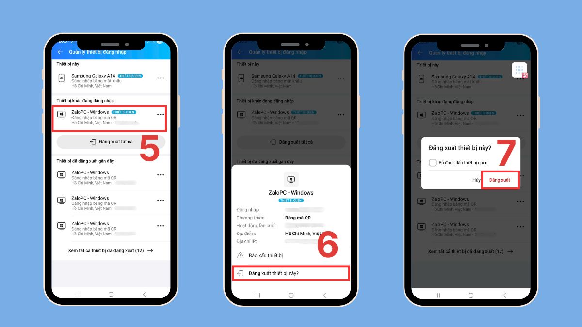 Hướng dẫn cách gỡ Zalo bị theo dõi đăng xuất khỏi thiết bị lạ - bước 4