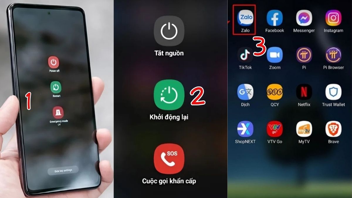 Cách khắc phục lỗi Zalo không nhận được cuộc gọi - khởi động lại thiết bị