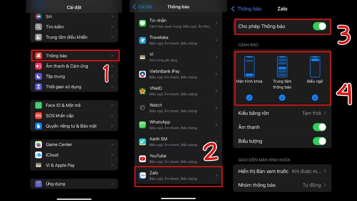 Cách khắc phục lỗi Zalo không nhận được cuộc gọi - cấp quyền thông báo zalo