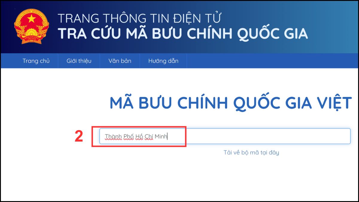 Cách tra cứu mã Zip code của các tỉnh thành Việt Nam - bước 2