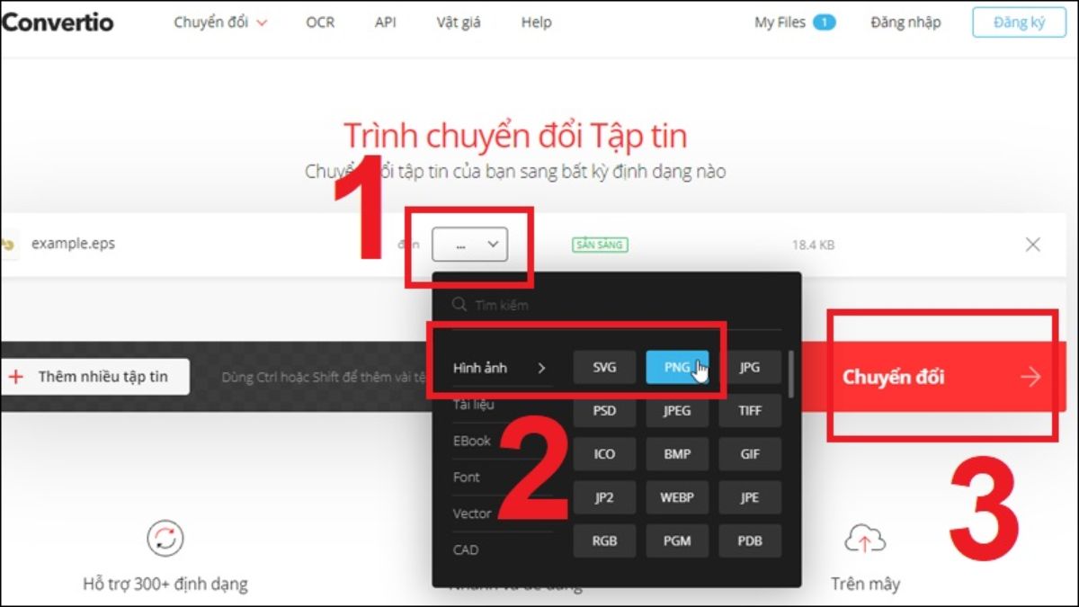 Cách chuyển file EPS sang PNG, EMF, SVG online bước 3