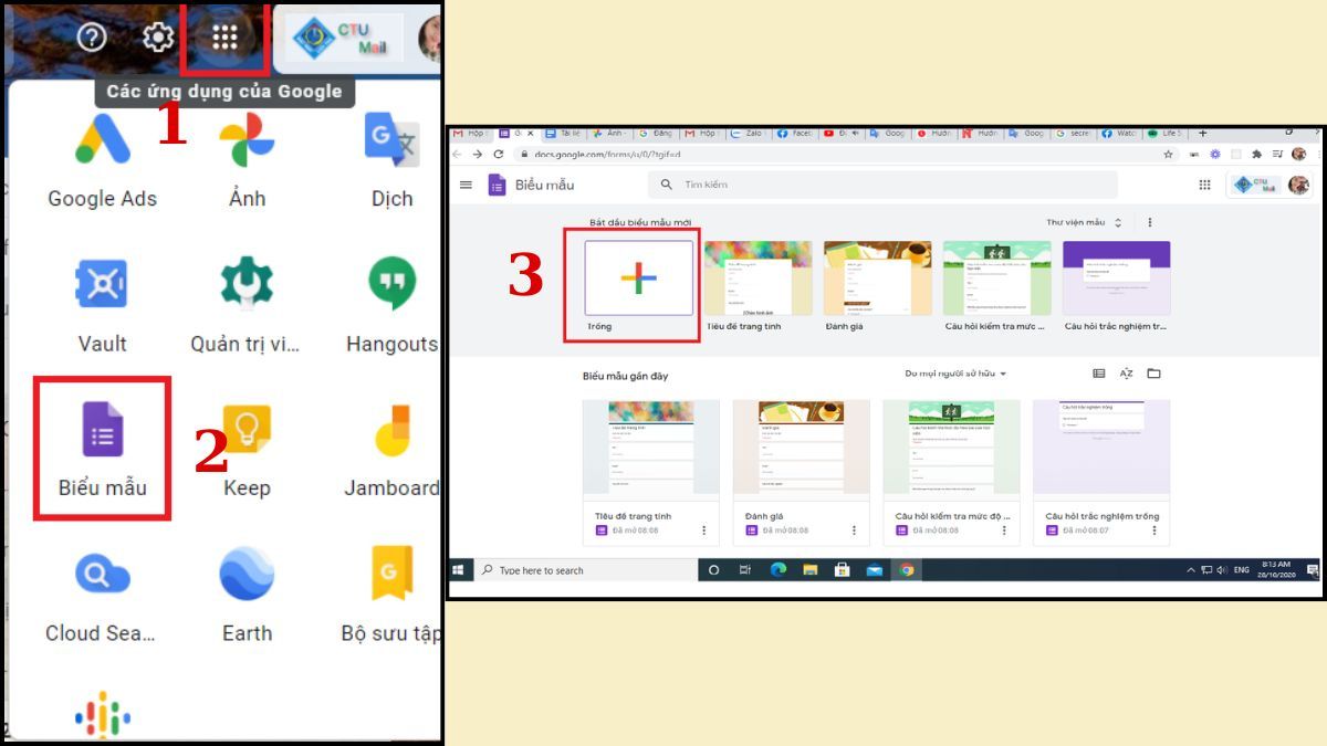 Cách tạo bài kiểm tra chống gian lận trên Google Form bước 1