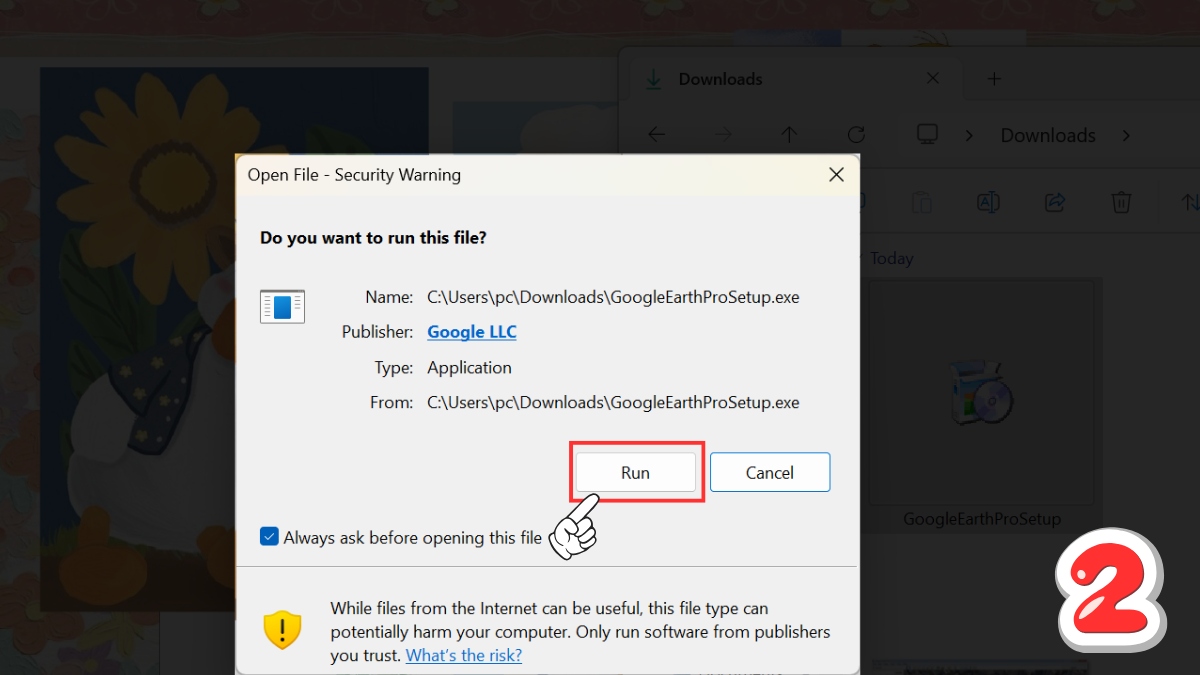 Hướng dẫn cài đặt Google Earth Pro trên windows - bước 2