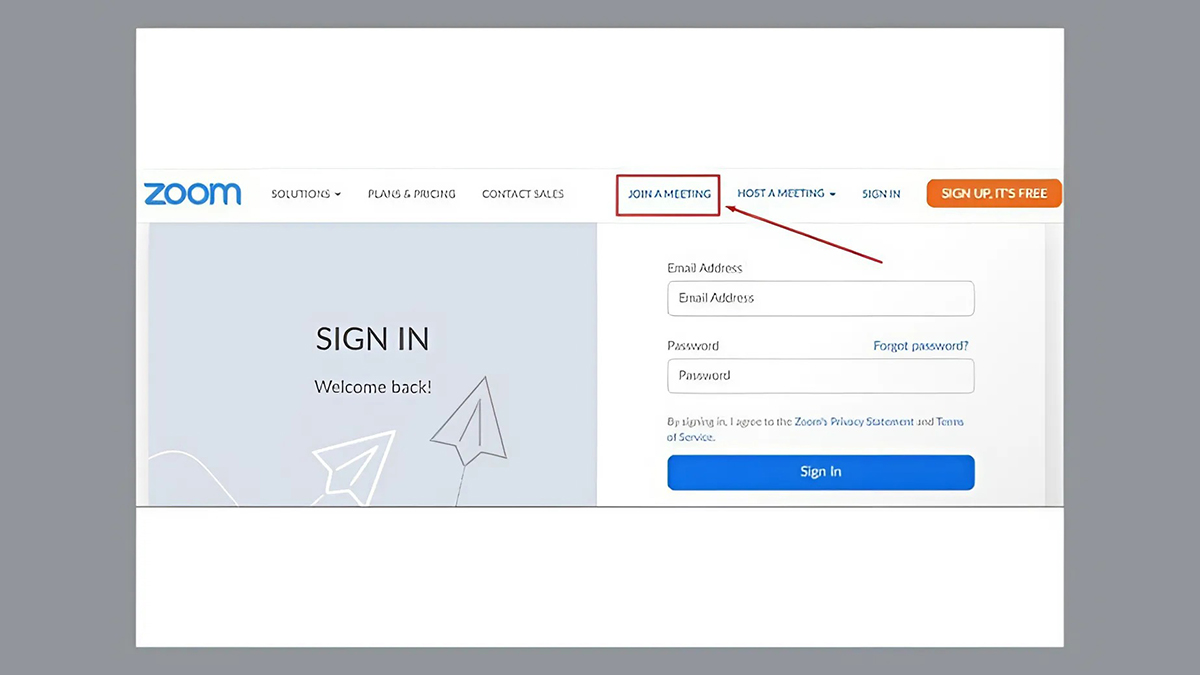 khắc phục lỗi invalid meeting id - Sử dụng trình duyệt bước 1