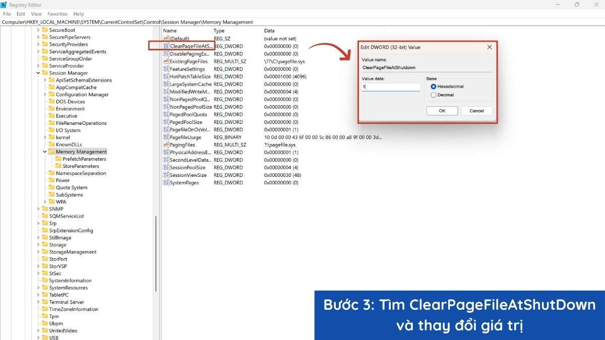Sử dụng Registry sửa lỗi out of memory - bước 3