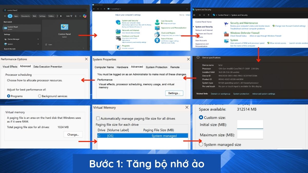 Tùy chỉnh hệ điều hành máy tính để sửa lỗi out of memory - bước 1