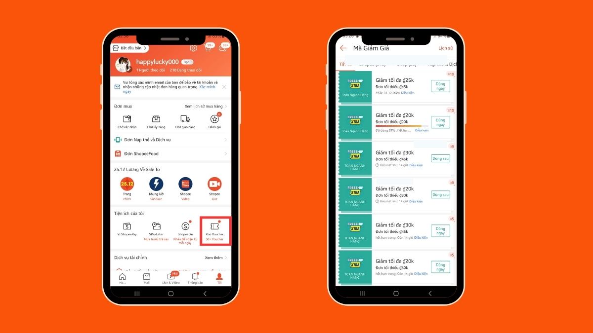 Lấy mã Freeship shopee có sẵn trong kho voucher