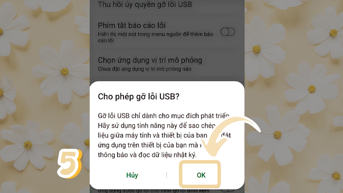 Cách bật chế độ gỡ lỗi USB bước 5