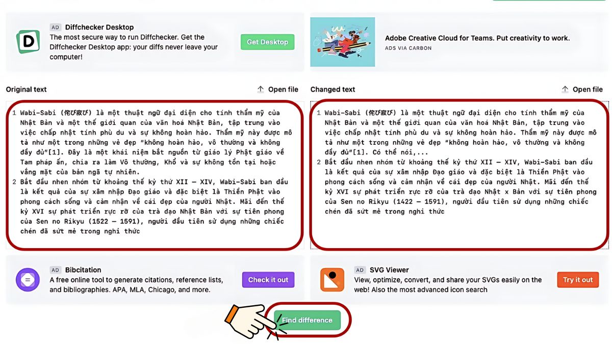 Cách so sánh 2 file Word online bằng Diffchecker bước 2