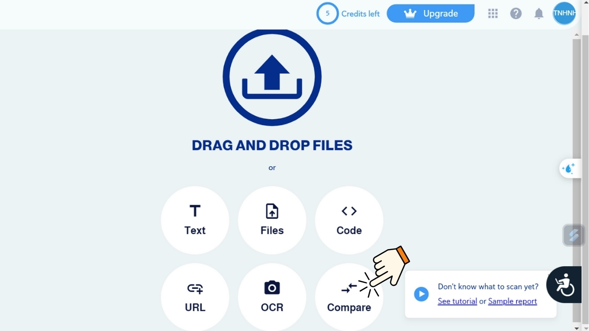 Cách so sánh 2 file Word online bằng CopyLeaks bước 2