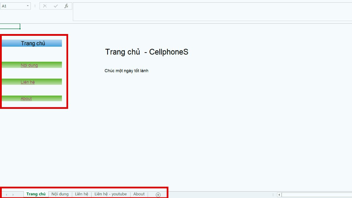 Lợi ích khi tạo menu trong Excel