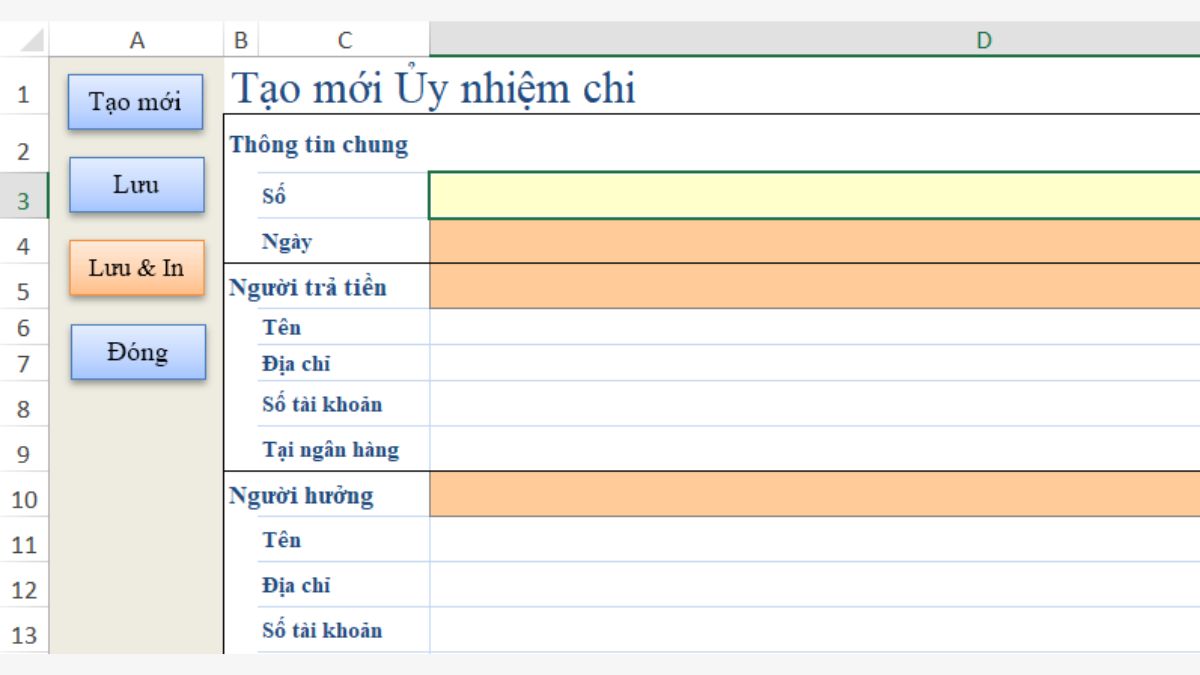 Tạo menu trong excel bằng VBA bước 4