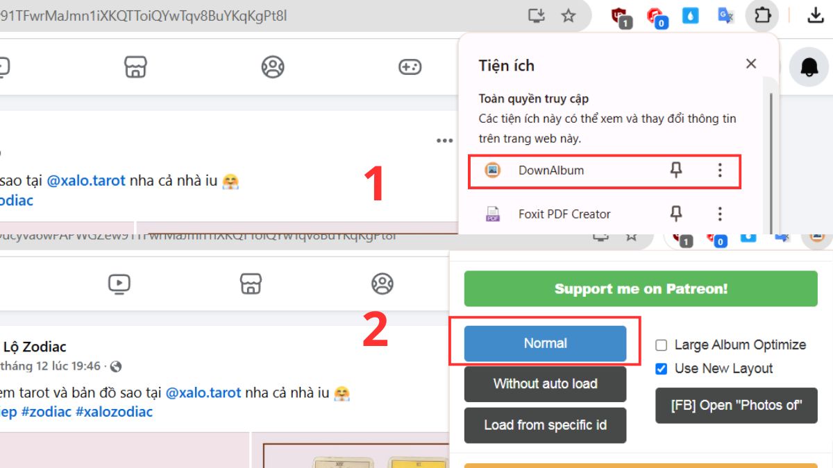 Tải hàng loạt ảnh Facebook - bước 2,3
