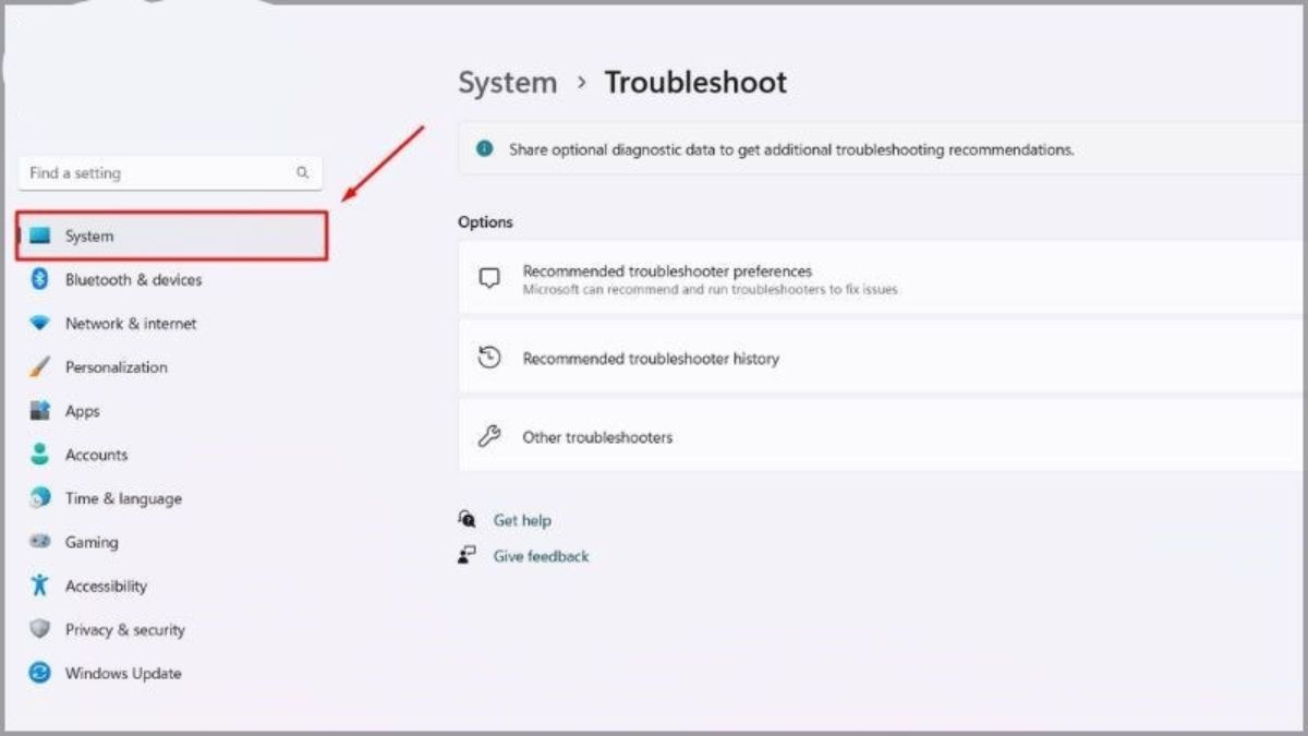 Cách sử dụng Troubleshooting Windows 11 bước 1,2