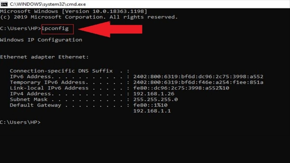 Sửa wifi bị limited access qua câu lệnh DOS bước 2