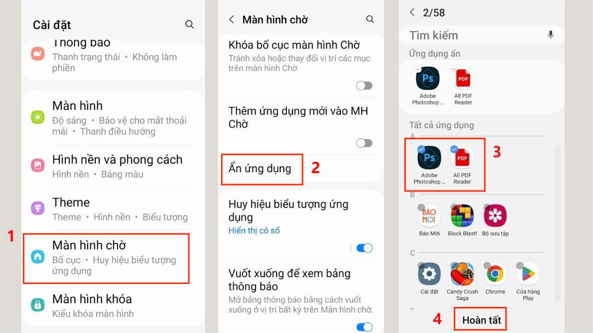 Cách ẩn icon trên điện thoại Android
