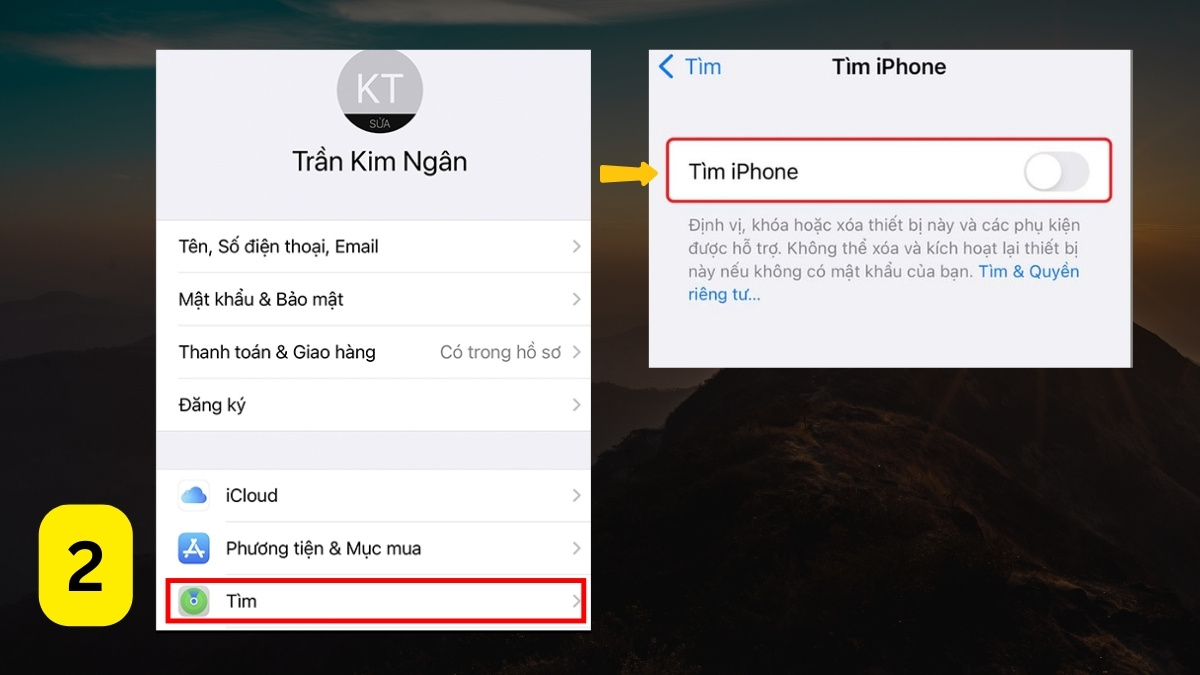 Cách bật Find My trên iPhone - Bước 2