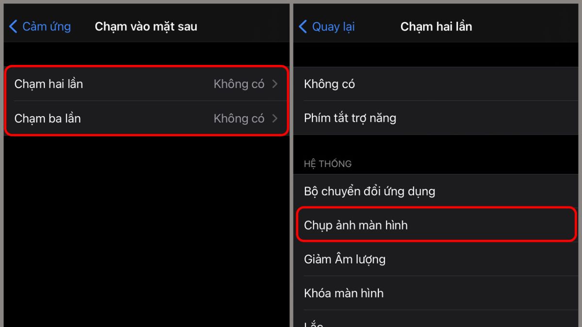 Cách chụp ảnh màn hình iPhone 14 khi chạm vào mặt lưng - Bước 3