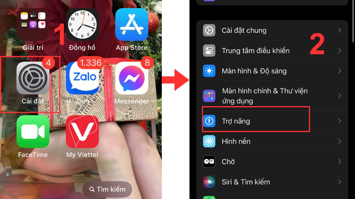 Cách chụp ảnh màn hình iPhone 14 khi chạm vào mặt lưng - Bước 1