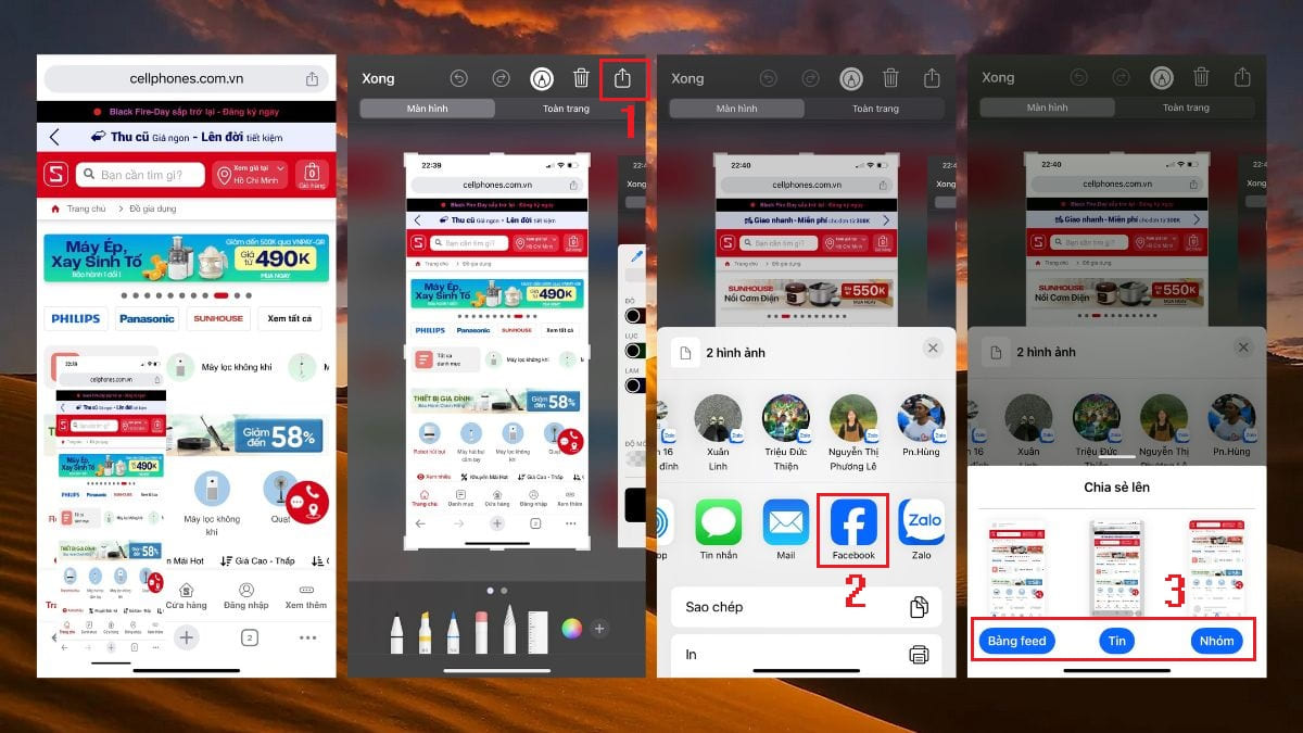 Cách chia sẻ ảnh chụp màn hình iPhone