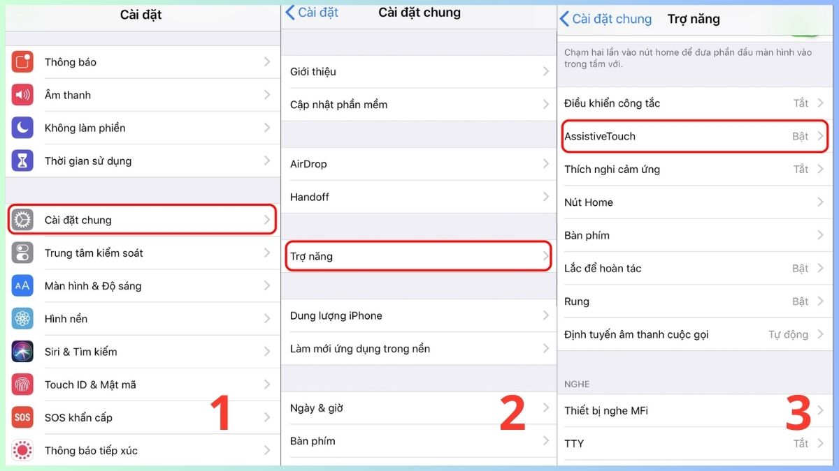 Cách chụp màn hình iPhone 13 bằng nút Home ảo - Bước 1