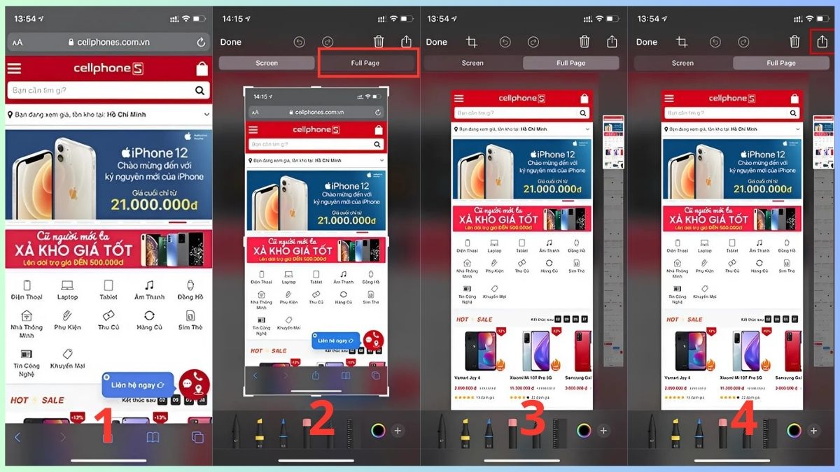 Cách chụp cuộn trang trên iPhone 13 Series