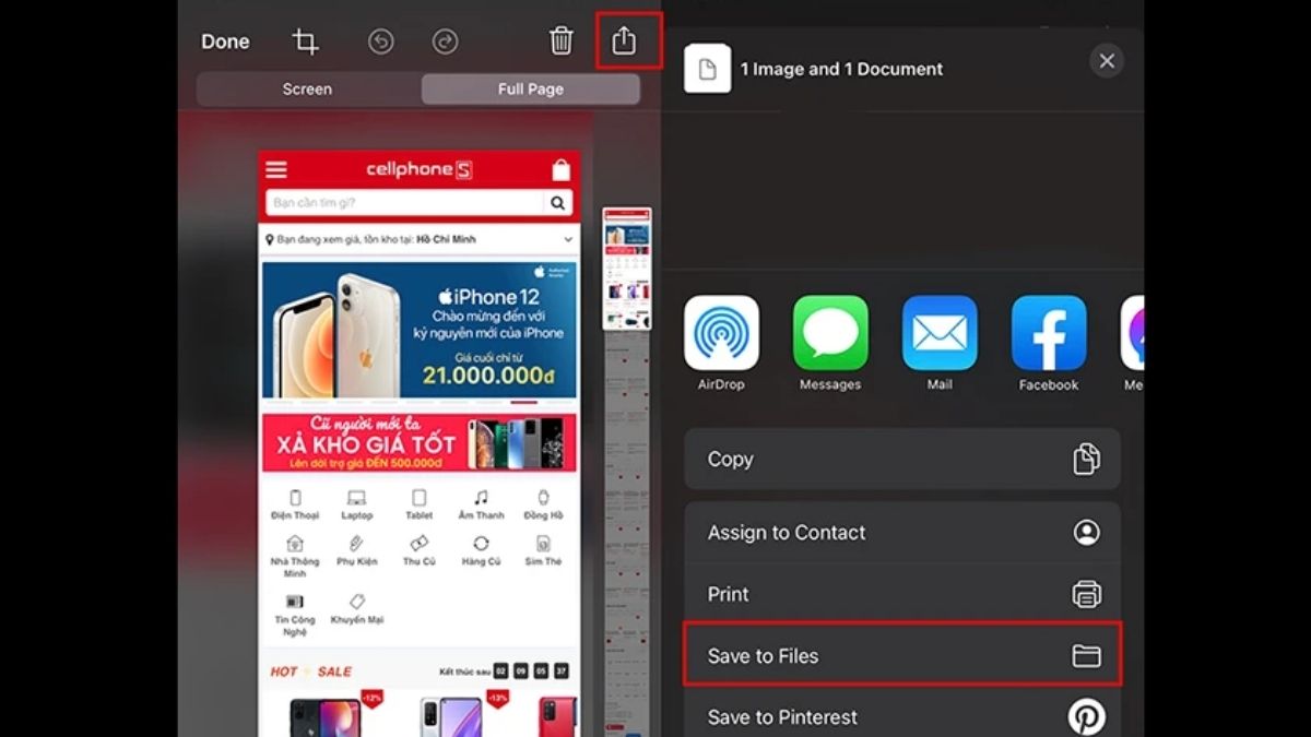 Cách chụp cuộn trang trên iPhone 14 - Bước 3