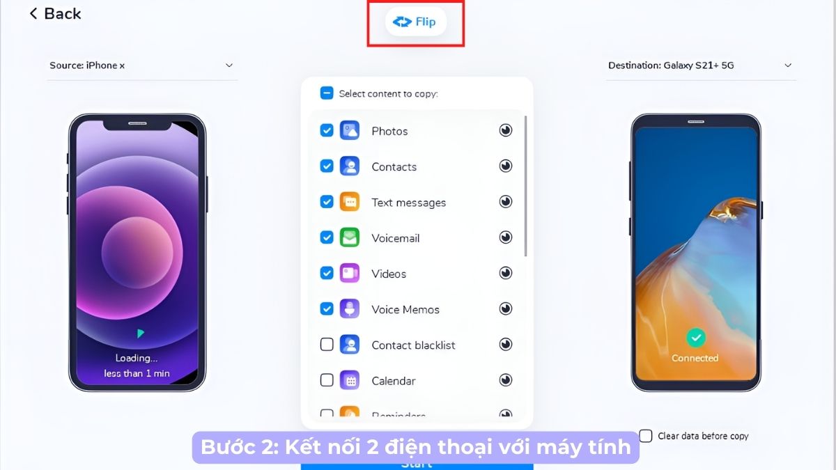 Chuyển dữ liệu từ iPhone sang Android bằng app MobileTran - Bước 2