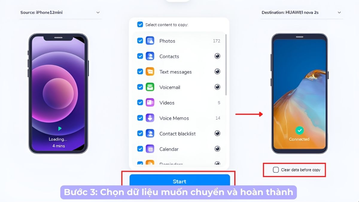 Chuyển dữ liệu từ iPhone sang Android bằng app MobileTran - Bước 3