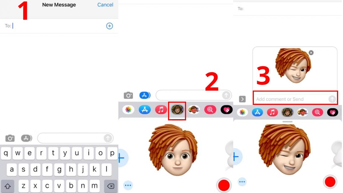 Cách gửi tin nhắn Memoji