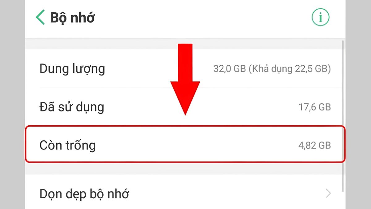 Cách kiểm tra dung lượng điện thoại OPPO - Bước 2