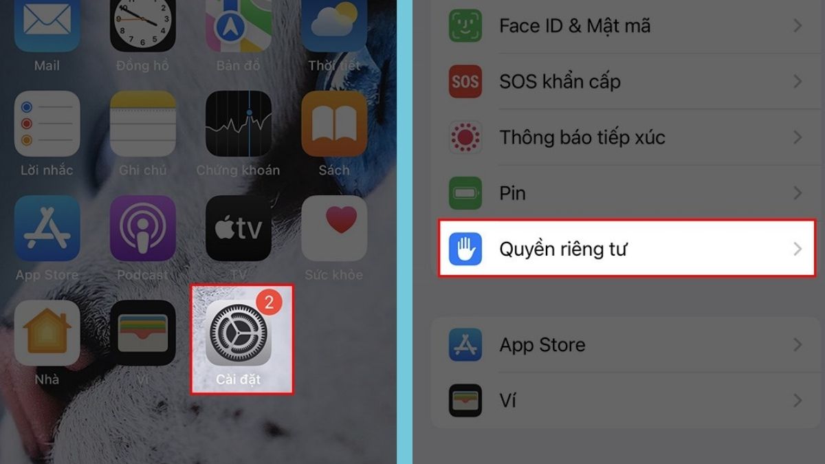 Cách tắt quyền truy cập ảnh trên iPhone - Bước 1