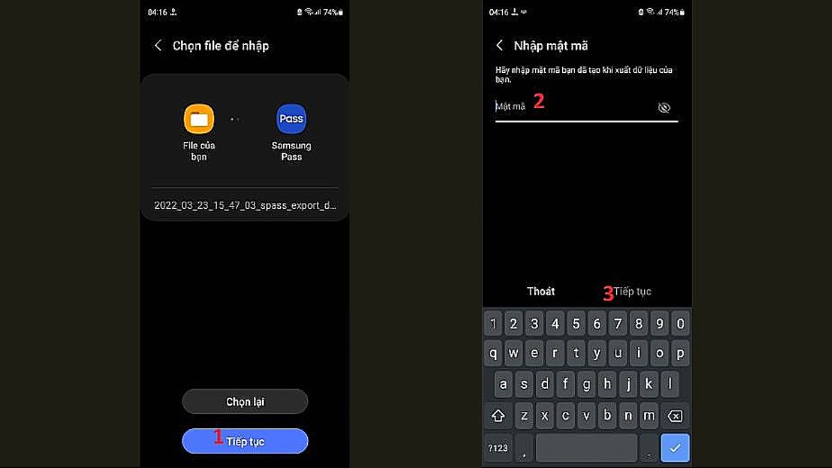 Cách nhập dữ liệu vào Samsung Pass - Bước 3