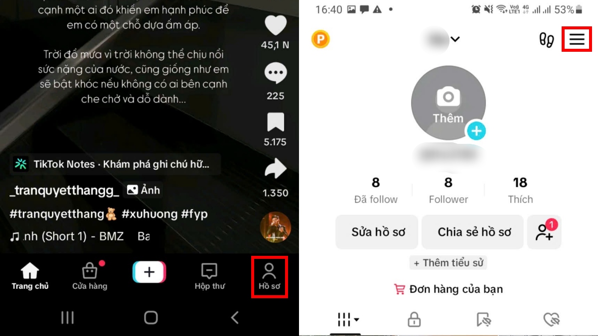 Dùng chuyển đổi tài khoản trên TikTok - Bước 1