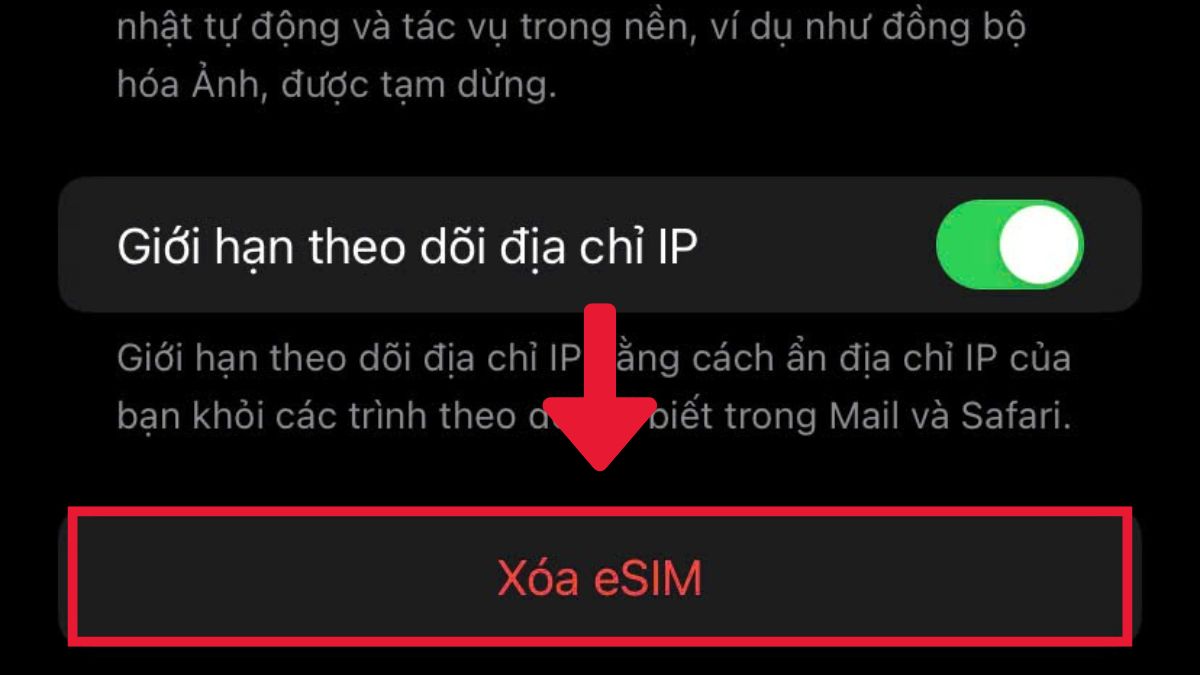 Cách xóa eSIM trên iPhone - Bước 3