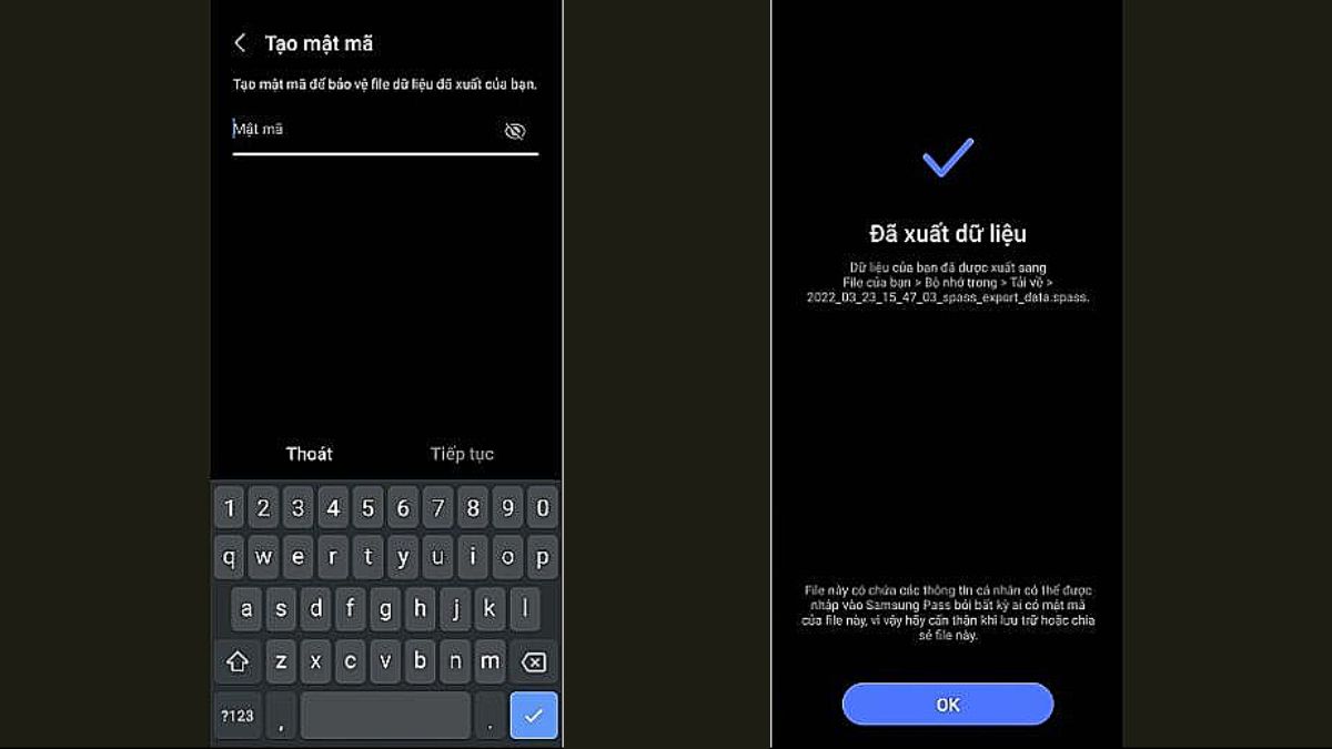Hướng dẫn cách xuất dữ liệu Samsung Pass - Bước 3