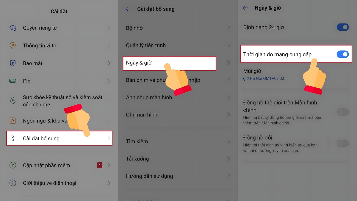 Cập nhật ngày và giờ trên điện thoại Android