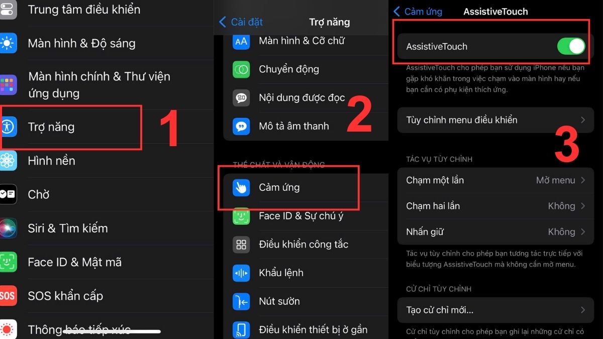Cách chụp màn hình iPhone 14 bằng nút Home ảo - Bước 1