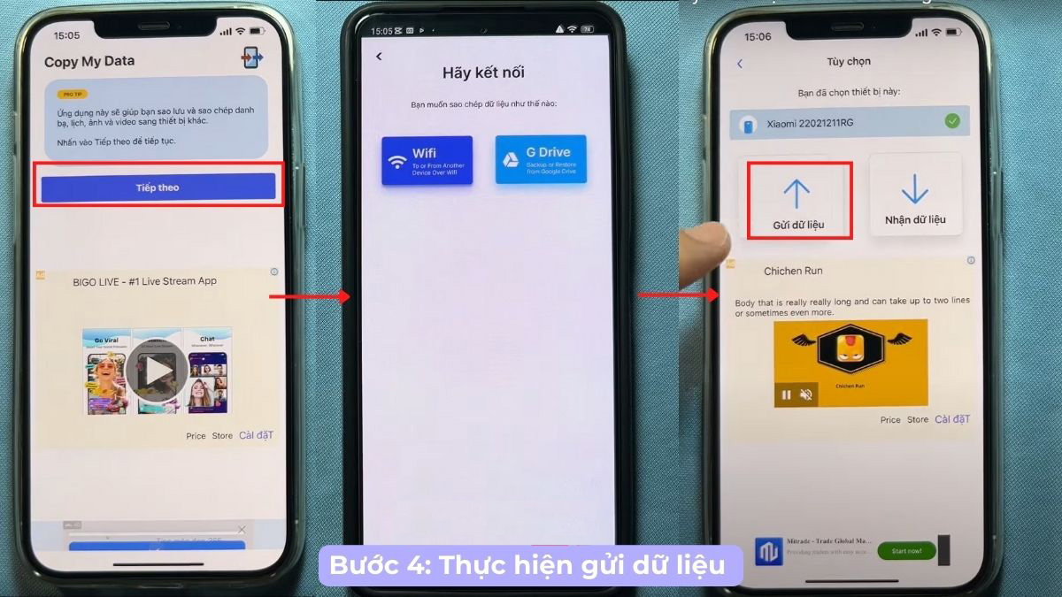 Chuyển dữ liệu từ iPhone sang Android bằng app Copy My Data - Bước 4