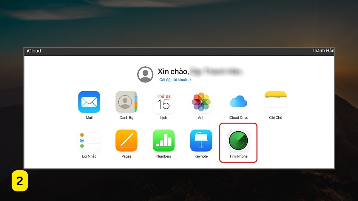 Cách sử dụng định vị bằng Find My trên iCloud - Bước 2