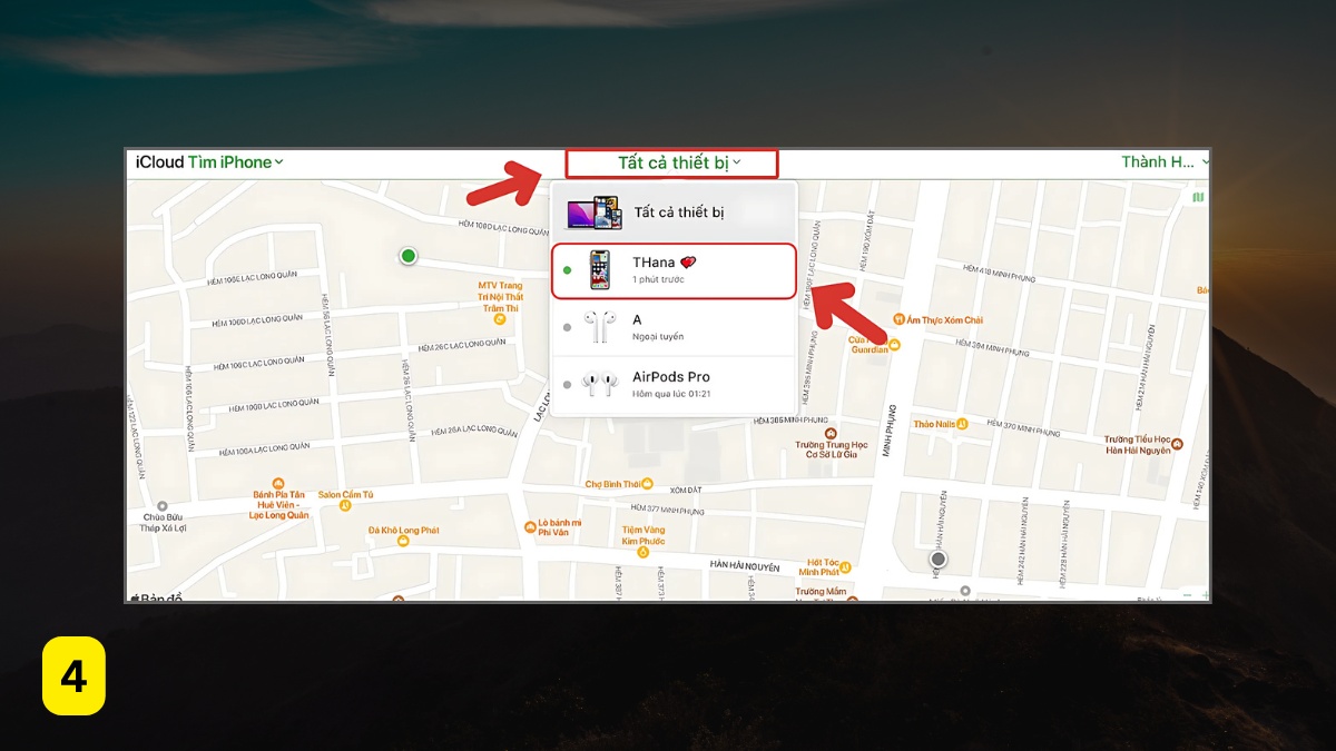 Cách sử dụng định vị bằng Find My trên iCloud - Bước 4