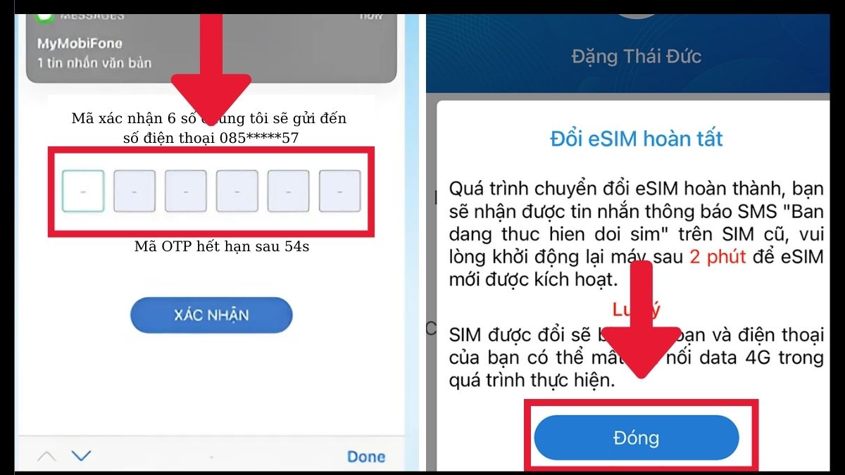 Cách đổi eSIM mạng MobiFone trên iPhone - Bước 3