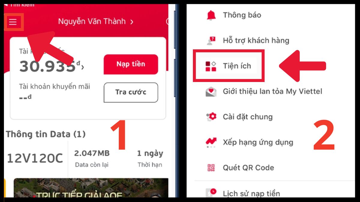 Cách đổi eSIM mạng Viettel trên iPhone - Bước 1
