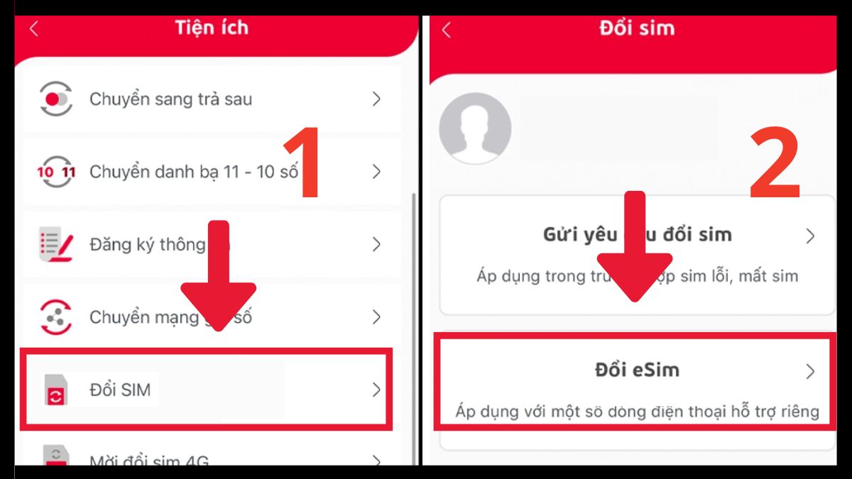 Cách đổi eSIM mạng Viettel trên iPhone - Bước 2