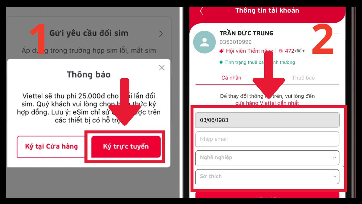 Cách đổi eSIM mạng Viettel trên iPhone - Bước 3