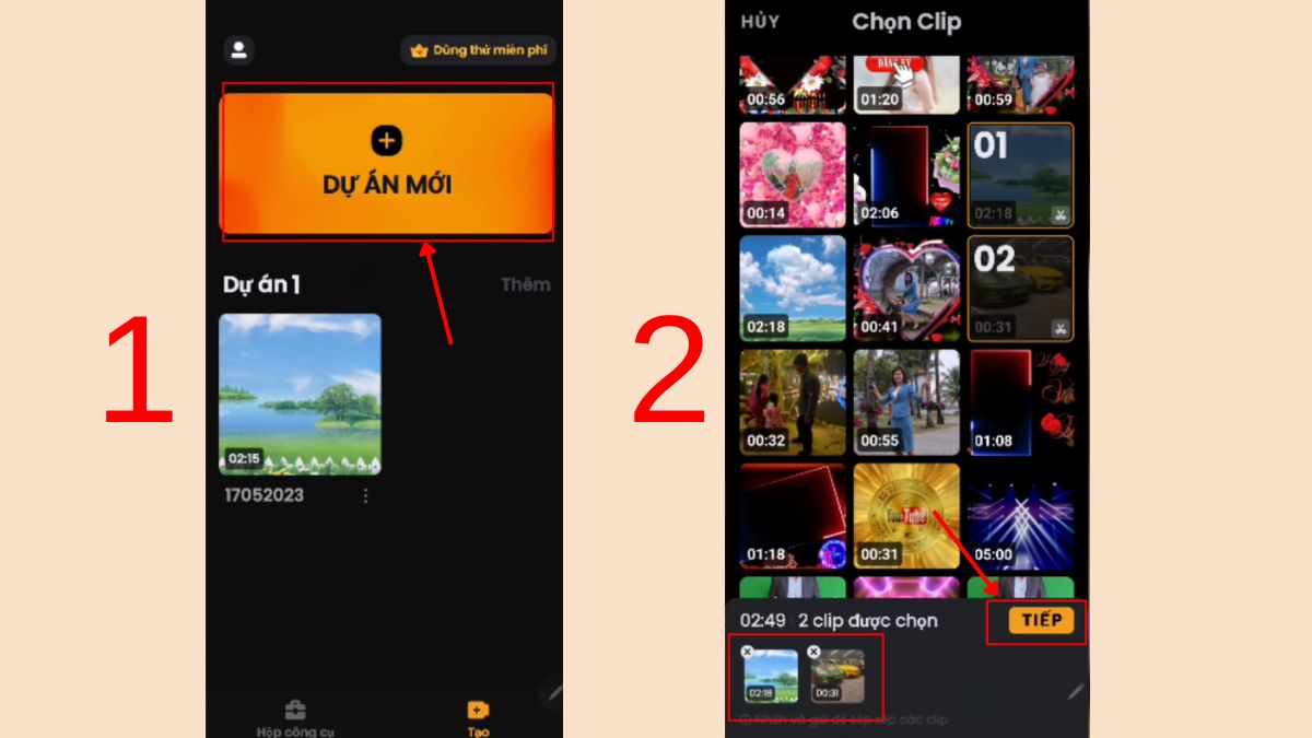 Ghép video trên iPhone miễn phí bằng VivaVideo - Bước 1