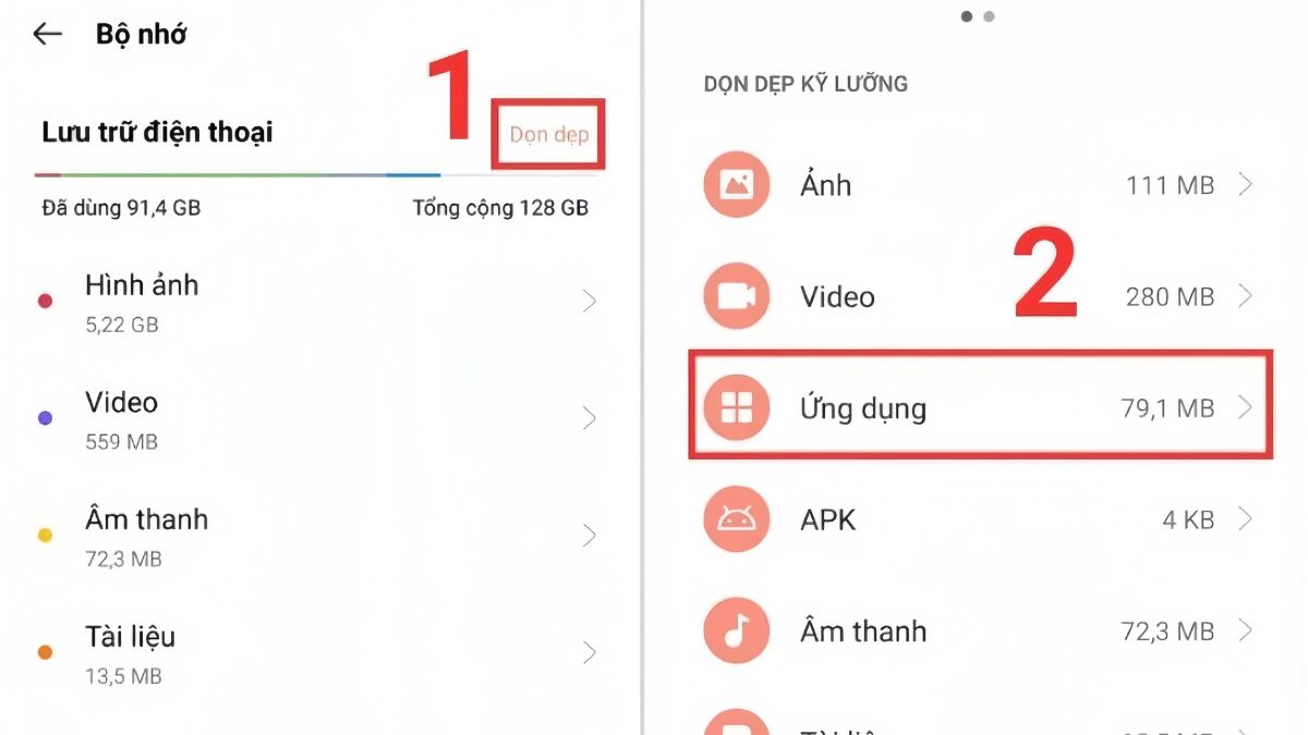 Giải phóng dung lượng OPPO bằng cách xoá bộ nhớ đệm - Bước 2